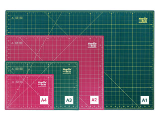 Needle and Bear 12" x 18" (A3) Double Sided Self Healing Cutting Mat - Pink