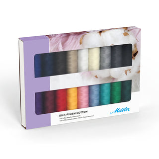 Mettler Silk Finish Cotton 50 Standard Colours 18 Pack