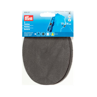Prym Grey Iron-On Imitation Leather Patches - 10cm x 14cm