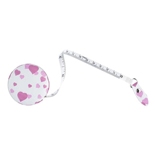 The Quilted Bear Retractable Tape Measure 150cm/60" (Pink Hearts)