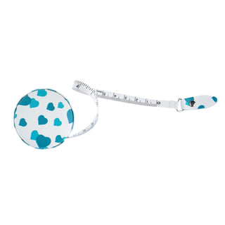 The Quilted Bear Retractable Tape Measure 150cm/60" (Blue Hearts)