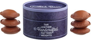 The Quilted Bear Leather Pattern Weights 6 x 40mm (Tan)