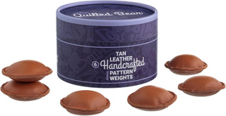 The Quilted Bear Leather Pattern Weights 6 x 40mm (Tan)