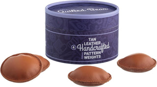 The Quilted Bear Leather Pattern Weights 4 x 50mm (Tan)