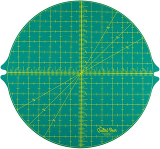 The Quilted Bear Circular Rotating Cutting Mat 14" x 14" (Green)