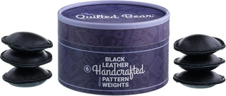 The Quilted Bear Leather Pattern Weights 6 x 40mm (Black)