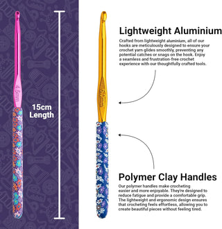The Quilted Bear Floral Crochet Hooks (10mm Hook)