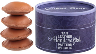 The Quilted Bear Leather Pattern Weights 4 x 50mm (Tan)