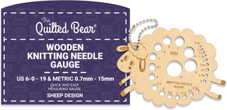 The Quilted Bear Wooden Knitting Gauge (Sheep)