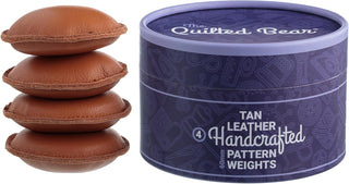 The Quilted Bear Leather Pattern Weights 4 x 60mm (Tan)