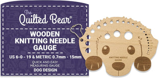 The Quilted Bear Wooden Knitting Gauge (Dog)