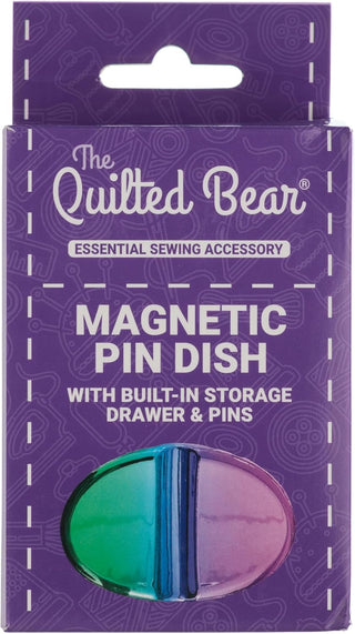 The Quilted Bear Magnetic Pin Dish with 25 Sewing Pins (Rainbow)