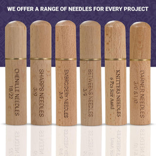 The Quilted Bear Gold Eye Crewel Embroidery Needles with Wooden Case (3/9)