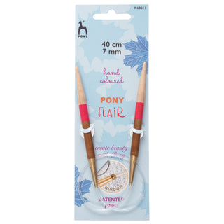 Pony Flair Fixed Circular Knitting Pins 40cm - Full Range of Sizes Available!