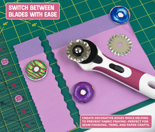 Needle and Bear Pinking Rotary Cutter Blade (45mm)