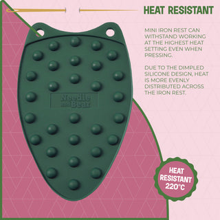 Needle and Bear Mini Silicone Iron Rest (Green)