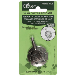 Clover Antique Silver Yarn Cutter Pendant