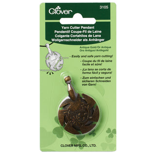 Clover Antique Gold Yarn Cutter Pendant