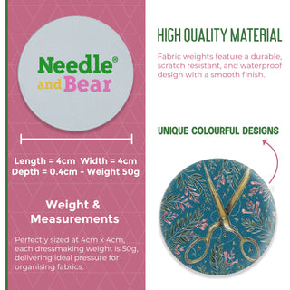 Needle and Bear Pattern Weights for Dressmaking & Sewing (Catherine Rowe - Sewing Design)