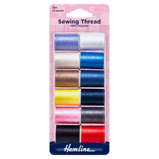 Hemline 30m Sewing Thread Assorted Colours