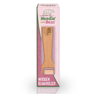 Needle and Bear Wooden Seam Roller
