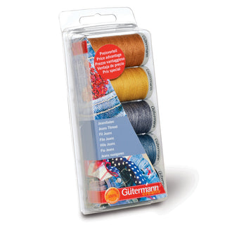 Gutermann Jeans Denim Blues & Golds Thread Set