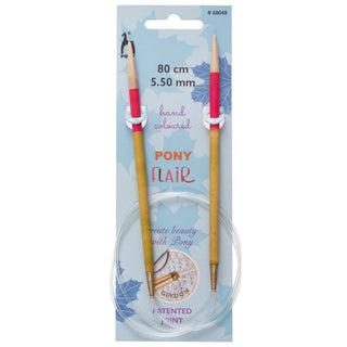 Pony Flair Fixed Circular Knitting Pins 80cm - Full range of sizes available!