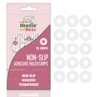 Needle and Bear Non-Slip Adhesive Ruler Grips (15 Pack)