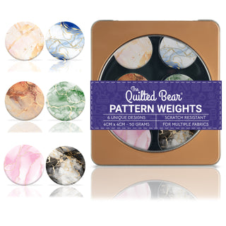 The Quilted Bear Pattern Weights for Dressmaking & Sewing (Gold Marble)