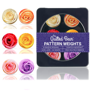 The Quilted Bear Pattern Weights for Dressmaking & Sewing (Roses)