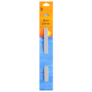 Pony Double Ended Metal Knitting Pins Set Of Four 20cm - Full Range Of Sizes Available!