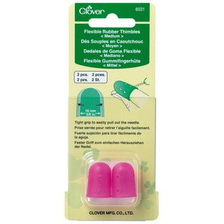 Clover Thimbles - Flexible Rubber - Medium - 2 Pieces