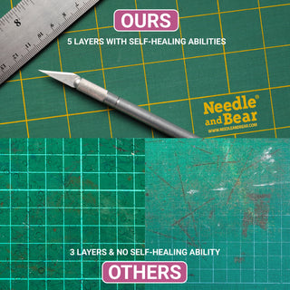 Needle and Bear Rotating Cutting Mat 12'' x 12'' (Green)