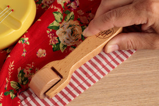 Needle and Bear Wooden Seam Roller