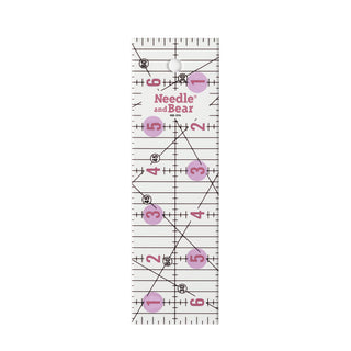 Needle and Bear 2" x 6.5" Non-Slip Acrylic Quilting Ruler
