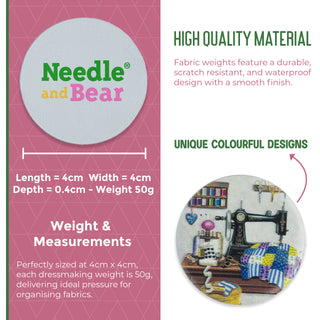 Needle and Bear Pattern Weights for Dressmaking & Sewing (Rosalind Soloman - Sewing Machines)