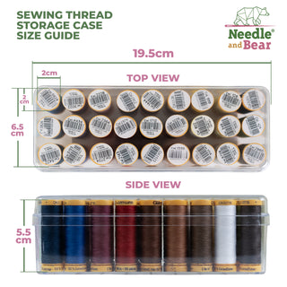 Needle and Bear 27 Spool Sewing Thread Storage Box