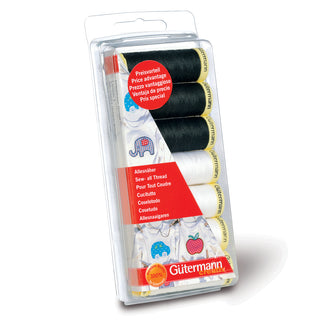 Gutermann Assorted Sew-All Thread 7 x 100m Black & White