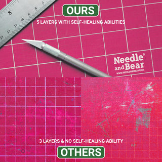 Needle and Bear Rotating Cutting Mat 12'' x 12'' (Pink)