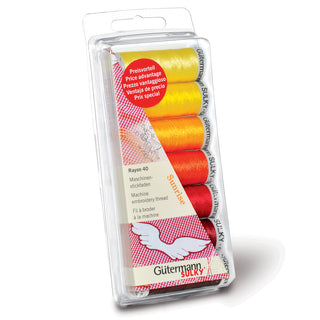 Gutermann Machine Embroidery Rayon 40 Thread Set 7 x 200m Sunrise