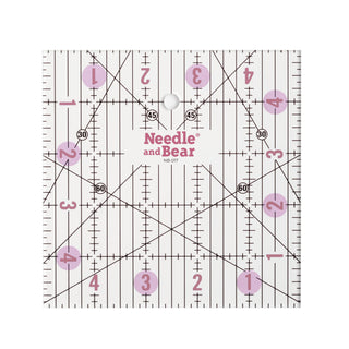 Needle and Bear 6" x 6" Non-Slip Acrylic Quilting Ruler