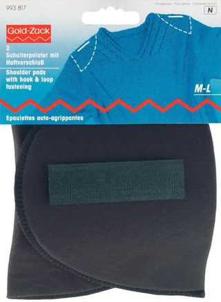 Prym Black Shoulder Pad Set-in with Hook and Loop fastening M-L - 2 Pieces