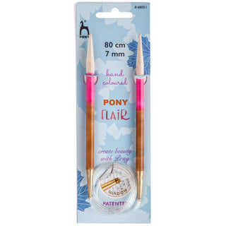 Pony Flair Fixed Circular Knitting Pins 80cm - Full range of sizes available!