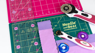 Needle and Bear  9" x 12" (A4) Double Sided Self Healing Cutting Mat - Green