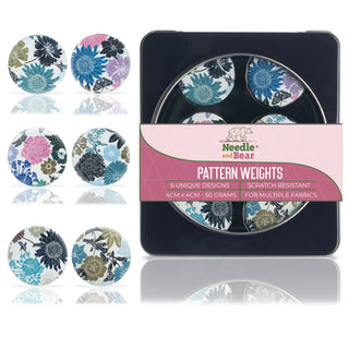 Needle and Bear Pattern Weights for Dressmaking & Sewing (Kate Heiss - Floral)