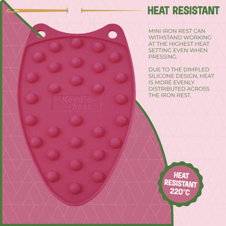 Needle and Bear Mini Silicone Iron Rest (Pink)