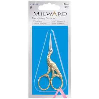 Milward Gold Stork Embroidery Scissors 9cm