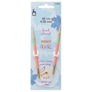 Pony Flair Fixed Circular Knitting Pins 40cm - Full Range of Sizes Available!