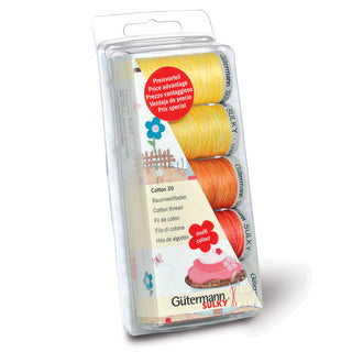 Gutermann Cotton No.30 Thread Set 5 x 300m Yellow & Red