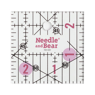 Needle and Bear 2.5" x 2.5" Non-Slip Acrylic Quilting Ruler